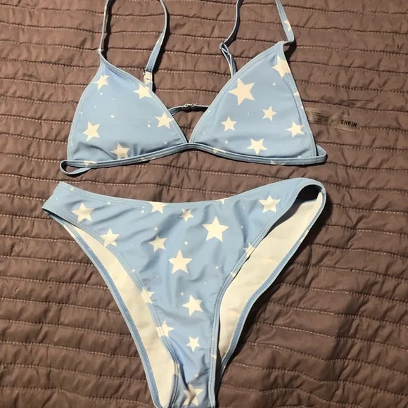 Blue and white star bikini on sale